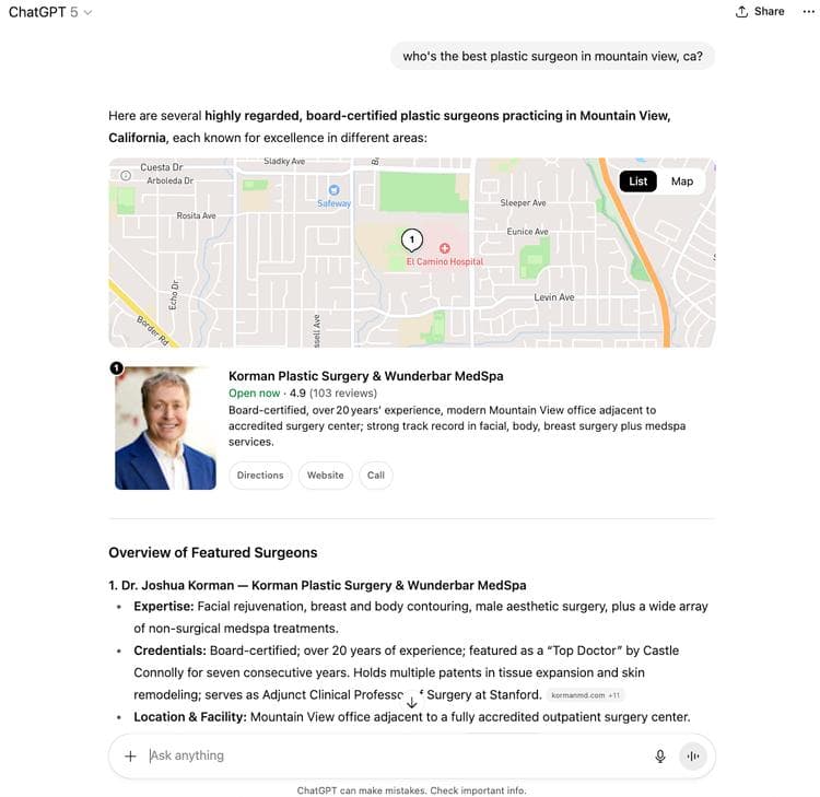 top ChatGPT recommendation
